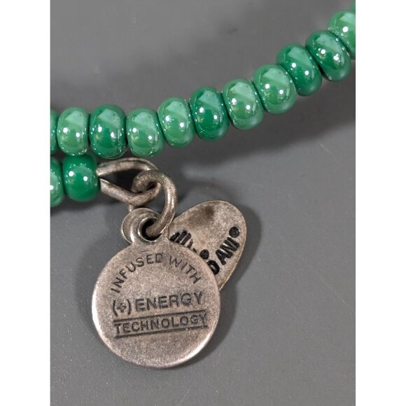 Alex and Ani Green Glass Bead Coil Wrap Stacking Bangle Bracelet 8" - Picture 6 of 8